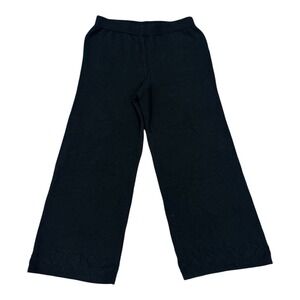 Forever 21 Black Pointelle Knit Wide-Leg Sweater Pants Pockets Sz 1X